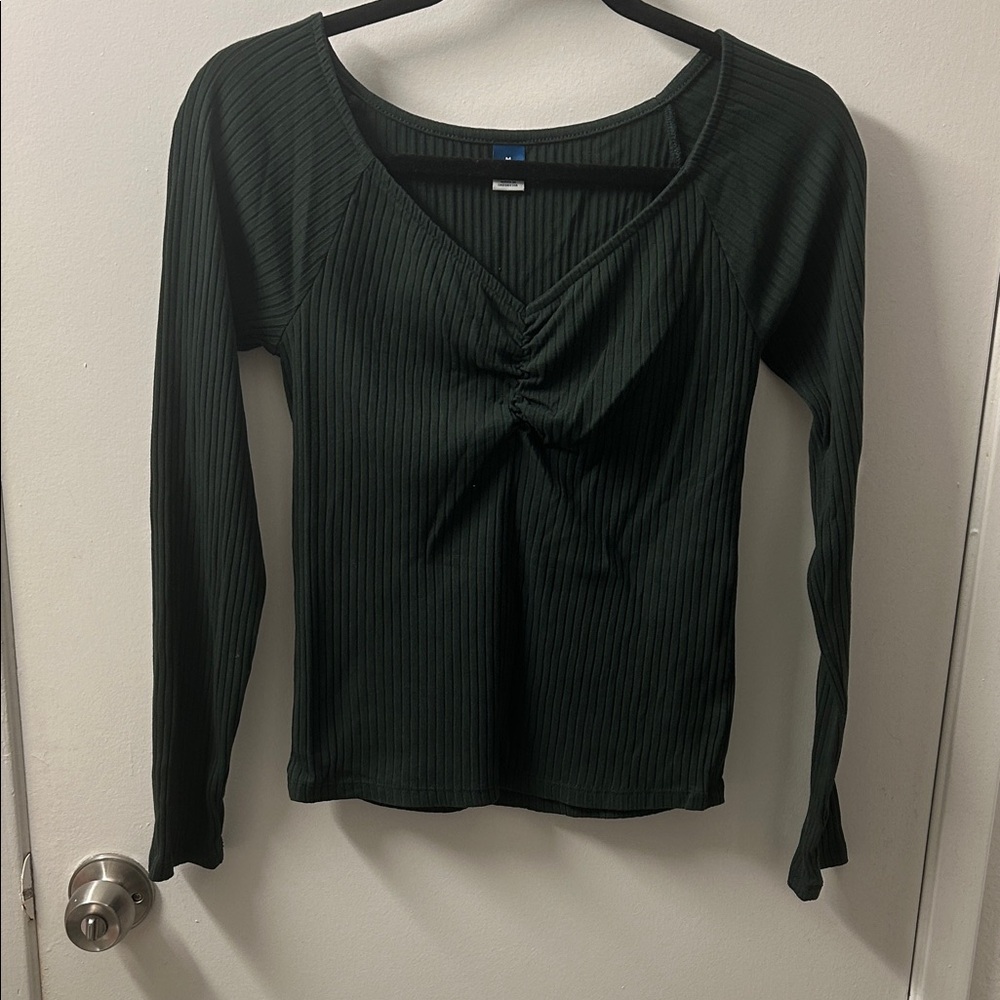 Old Navy Ribbed Long Sleeve Top - Forest Green